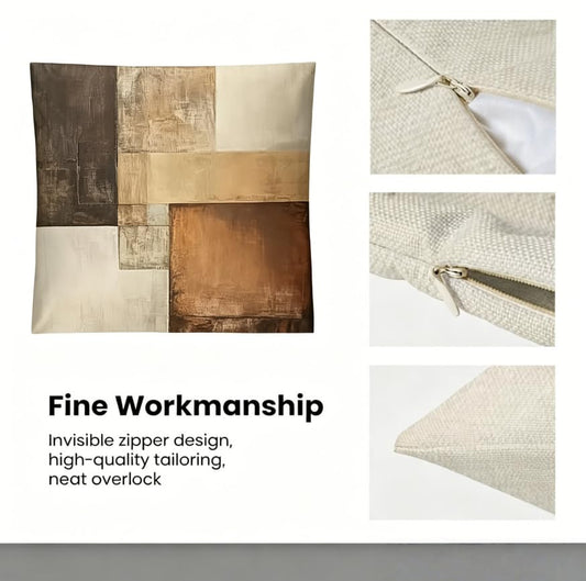 Decorative Throw Pillow Covers, Modern Abstract Brown Geometric Pattern, Set of 2，18x18 Pillows Linen Pillowcase，Modern Decorative Square Pillowcases for Sofa Couch Bedroom Living Room Car - color: Grren13, size: 18" x 18" (Pack of 2)