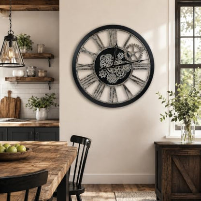The B-Style 36" Large Wall Clock Black and Bronze - color: Black and Bronze, size: 36 inch (90 cm)