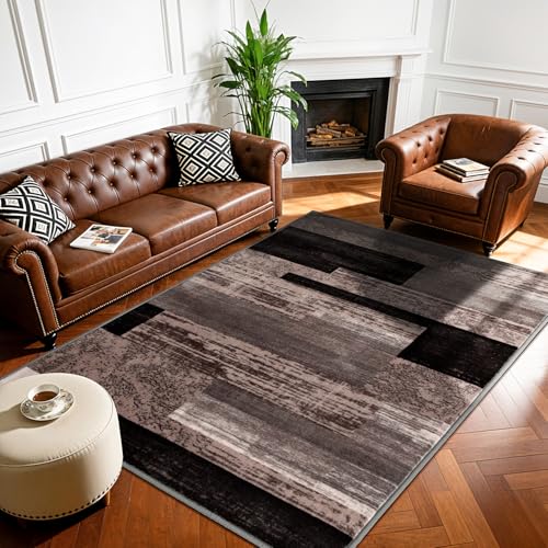 LIANLAM 4x6 Washable Area Rugs for Living Room and Bedroom(4x6,Chocolate) - color: Chocolate, size: 4' x 6' (Rectangular)