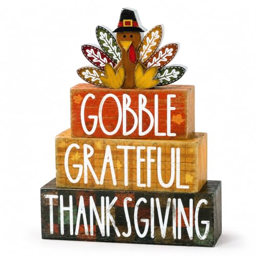 4Pcs Fall Table Decoration Thanksgiving Wooden Turkey Sign - style: Turkey