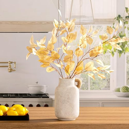 Vanselia Ceramic Flower Vase Home Table Decor Living Room Farmhouse 10.6 in - color: 10.6" Plus With Hemp Rope