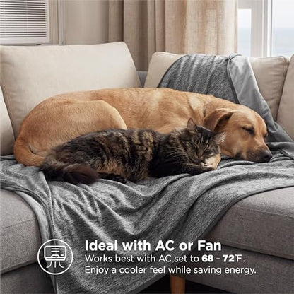 Bedsure Silky Soft Cooling Blanket for Hot Sleepers, Throw XL, Dark Grey - color: 01- Dark Grey, size: Throw Xl (50" X 70")