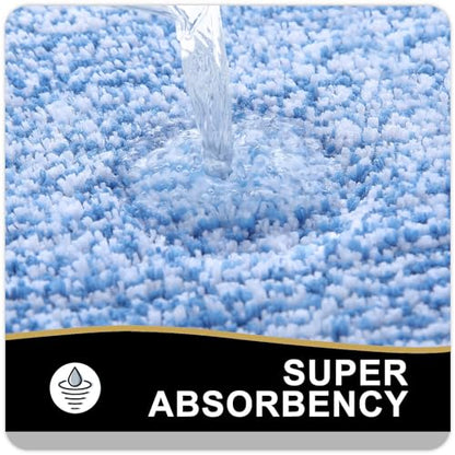 OLANLY Bathroom Rugs 30x20, Soft Absorbent Microfiber Bath Rugs, Blue - color: Blue and White, size: 30" X 20"