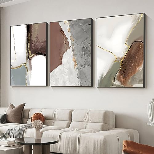 Wall Art Set of 3 Frames Canvas Wall art Decor Abstract Minimalism Natural Style Art Mural Posters & Prints, large Size Wall Art Aesthetics Living room Bedroom Kitchen Office (32 "X 24" X 3 pieces) - size: 32 "X 24" X 3 pieces