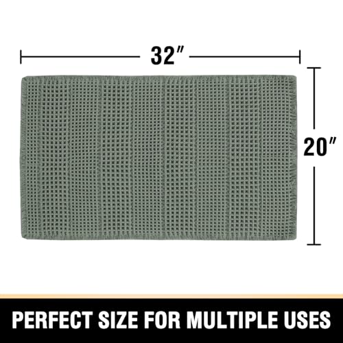 H.VERSAILTEX Upgraded Waffle Bath Mat Super Absorbent Non Slip Bath Rugs for Bathroom Floor Machine Washable Dry Fast Bathroom Rugs for Beside Tub, 20" x 32", Lichen - color: Lichen, size: 20" x 32"
