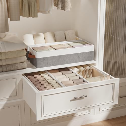 Storage Baskets Containers,White/Gray Boxes,15x6x5 In,3-Pack - color: White/Grey, size: 3-Pack