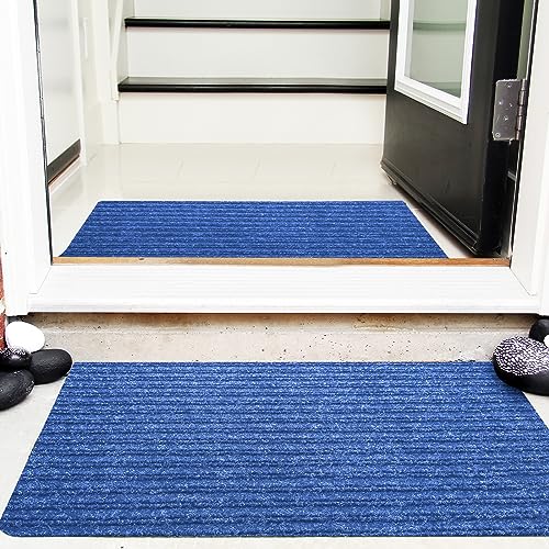 Nuanchu Large Semi Finished Outdoor Mat 16 x 79 Inch, Blue, 1 Roll - color: Blue