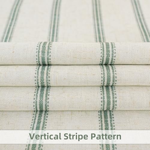 DriftAway Farmhouse Stripe Blackout Curtains, W52xL63, Loden Green - color: G Loden Green Stripe, size: 52"W x 63"L (Pack of 2)