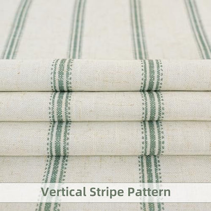 DriftAway Farmhouse Stripe Blackout Curtains, W52xL63, Loden Green - color: G Loden Green Stripe, size: 52"W x 63"L (Pack of 2)