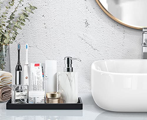 Luxspire Resin Bathroom Vanity Tray Countertop Organizer, M, Matte Black - color: Black, size: Medium