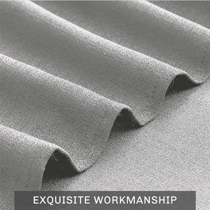 Melodieux Gray Semi Sheer Curtain Valance for Kitchen Cafe Small Windows Linen Rustic Rod Pocket Valance, 52 by 18 Inch, 1 Panel - color: Grey, size: 52"W x 18"L (Pack of 1)