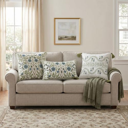 ISAENNE Designer Printed Square Throw Pillow Cover,Set of 2,18"x18" - color: Mosella D, size: 18" x 18" (Pack of 2)