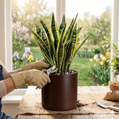 10 Inch Coffee Metal Plant Pot with Drainage Hole, Indoor Outdoor - color: 10 Inch Coffee