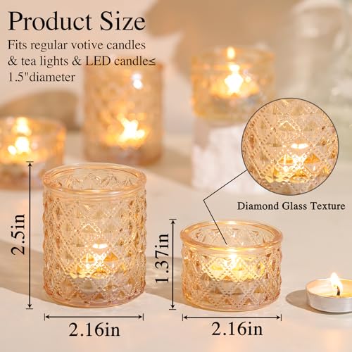 36 Pcs Assorted Gold Votive Candle Holders, Gold Tea Lights Candles Holders - color: Gold