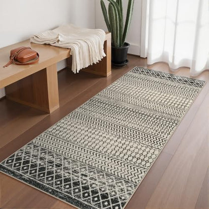 2x5 Black Runner Rug Non Slip Washable Entryway Rugs Indoor - color: Black, size: 2' x 5' (Runner)