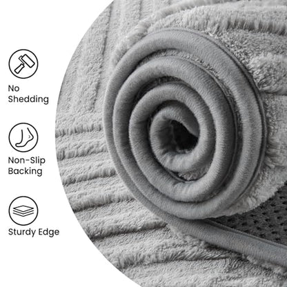 Sour Lemon 5x7 Area Rugs for Living Room Bedroom, Grey Rug Large Carpet - color: Light Grey, size: 5' x 7' (Rectangular)