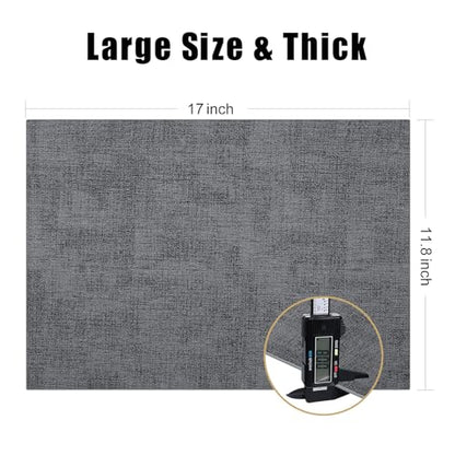 Homaxy PU Faux Leather Placemats for Dining Table, Set of 6, Dark Grey - color: Dark Grey