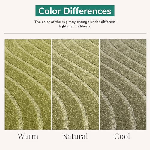 LUXE WEAVERS Modern Geometric Wave Area Rug Green 2x3 - color: Green, size: 2' x 3' (Rectangular)