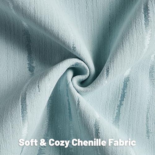 HAUSSY Pack of 2 Chenille Throw Pillow Covers 24x24 Inch, Light Blue - color: Light Blue, size: 24" x 24" (Pack of 2)