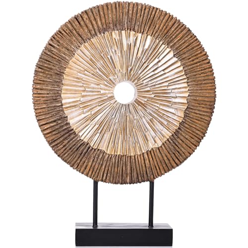 XMGZQ Wood Color Minimalist Round Statue Above Cabinet Decor Kitchen,Modern Decorative Sculpture Home Decorations for Living Room Coffee Table,Shelf Decor Items,Center Pieces Decoration - size: Small