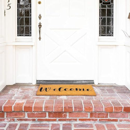 Juvale Welcome Mat Natural Coir Doormat - 30 x 17 in, Natural, Modern - Front Door Mat Outside Entrance & Indoor Entryway - color: 30 X 17 In, Natural, Modern
