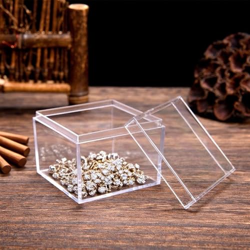 KissYou Small Acrylic Box 2.17 x 2.17 x 1.77 Inch Square Cube - size: 2.17 x 2.17 x 1.77 Inch