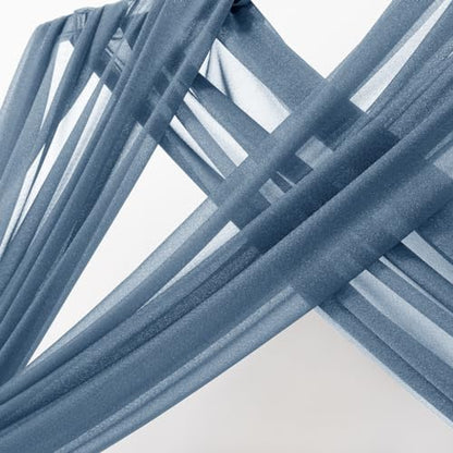 Sheer Gauze Wedding Arch Draping Fabric 29" x 20 FT 2 Panel Dusty Blue - color: Dusty Blue, size: 29"w x 240"l (Pack of 2)