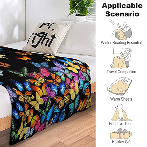 Butterfly Blanket Beautiful Butterfly Throw Blanket Ultra Soft Blankets Lightweight Cozy for Bed Couch Sofa 50"x40" - color: Butterfly 1, size: 50"x40"