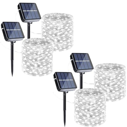 Joomer Solar Fairy Lights, 4Pack Total 104FT 320LED String Lights, White - color: White, size: 4*80LED