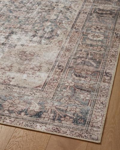 Loloi Amber Lewis Georgie Lagoon/Beige 7'-6" x 9'-6" Area Rug - color: Lagoon / Beige, size: 7'6" x 9'6" (Rectangular)