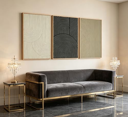 Framed-Large Texture Canvas Wall Art,Abstract Line Prints,24x36in - color: Abstract 2, size: 36L" x 24W"