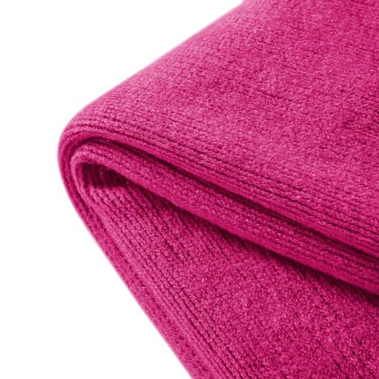 Homiest Dark Pink Knitted Throw Blanket with Fringe, 50x60 Inch - color: Fuschia, size: 50" x 60"