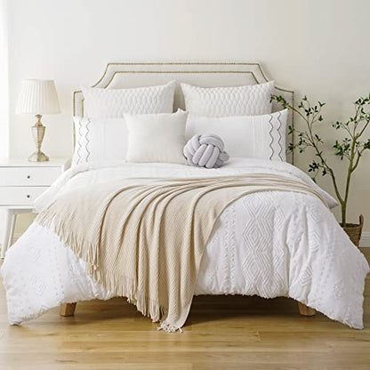 BATTILO HOME Beige Throw Blanket for Couch, 50"x60" - color: Chenille-beige, size: 50 x 60 in.