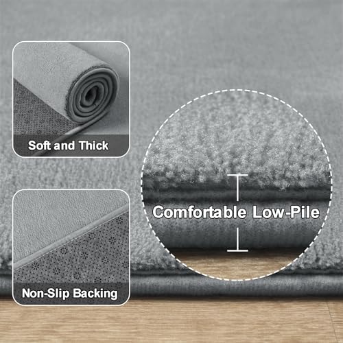 Amearea Modern Soft Hallway Runner Rug, 2x6 Feet Grey Washable Runner Rugs - color: Grey, size: 2' x 6' (Runner)
