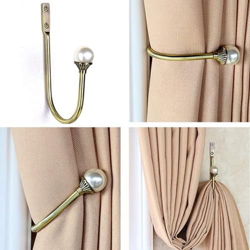 COCIVIVRE 4 Pack Curtain Holdbacks Wall Mounted Curtain Tiebacks Hooks - color: Antique Bronze, size: 4 Pack