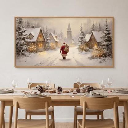 Large Christmas Santa Claus Framed Canvas Wall Art Set-40"x20"x1 - color: Christmas Santa Claus Wall Art, size: 40"L x 20"W