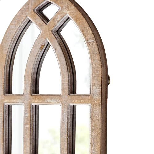 Small Rustic Arched Window Mirrors for Wall Decor 8 X 16 Inch