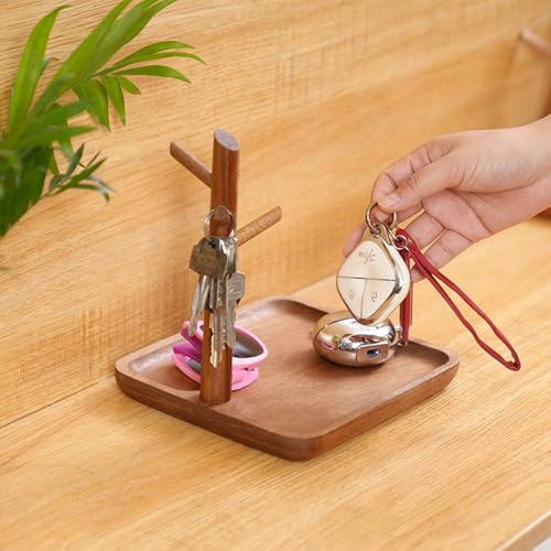 Wooden Key Tray, Key Tree Jewelry Organizer Entryway Solid Holder