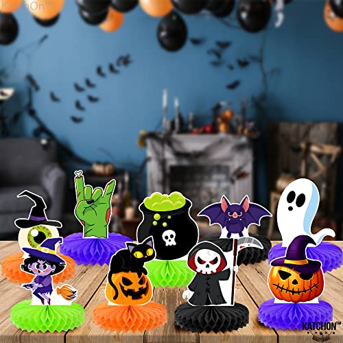 KatchOn Halloween Honeycomb Centerpieces, Pack of 9 - color: Green, Orange & Black