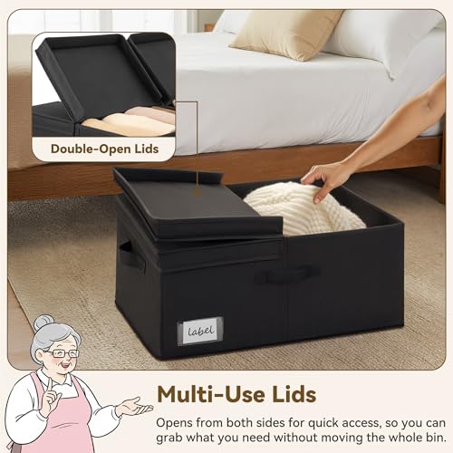 GRANNY SAYS Extra Large Storage Bins with Lids, Closet Bins, Black - color: Black, size: Extra Large - 2 Pack