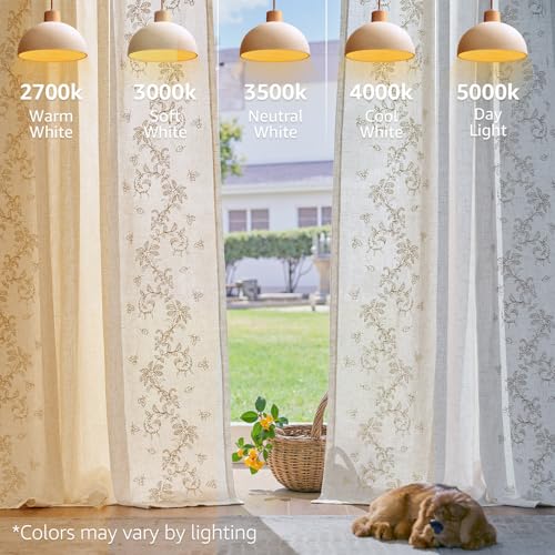 jinchan Floral Linen Curtains, Back Tab 50x63 Inch, 2 Panels Beige - color: Vine | Beige, size: 50"W x 63"L (Pack of 2)
