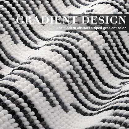 BSICPRO Bathroom Rugs Sets 2 Piece, Modern Bath Mat 20"x32"+16"x24", Black - color: Black and White, size: 20" x 32" Plus 16" x 24"
