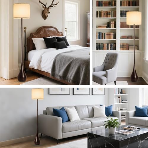 Modern Floor Lamp for Living Room, 67'' Tall Lamp with Linen Drum Shade - size: 67IN-Height