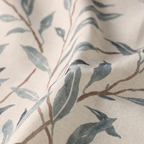 VOGOL Country Leaf Print Balloon Shade, 42 x 63, 1 Panel, Blue - color: Blue, size: 42"W x 63"L (Pack of 1)