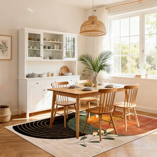 MUJOO 5x7 Area Rugs Washable Non Slip Mid Century Modern Terracotta - color: Terracotta（modern）, size: 5' x 7' (Rectangular)