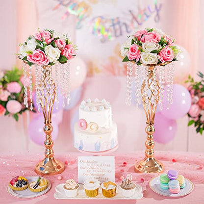 Flower Centerpieces for Wedding Tables: Pink & White, 2 Packs - color: Pink & White
