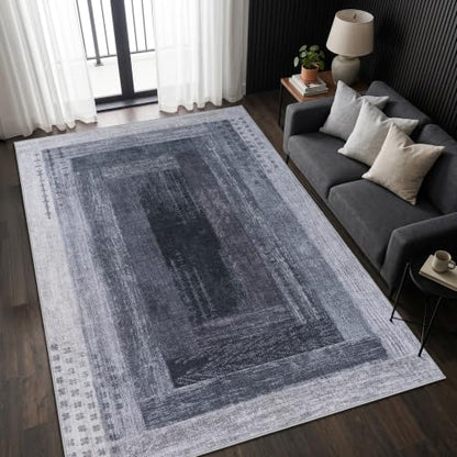 Neutral Geometric Grey 8x10 ft Large Rug for Living Room Bedroom - color: Grey, size: 8' x 10' (Rectangular)