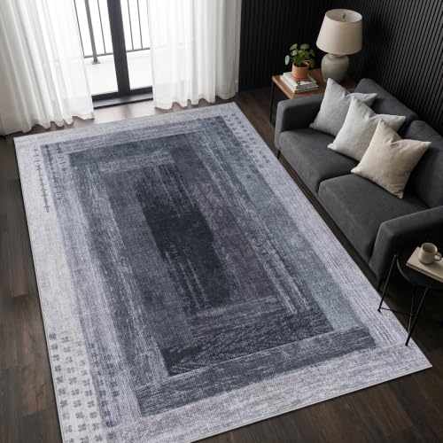 Neutral Geometric Grey 9x12 ft Large Rug for Living Room Bedroom - color: Grey, size: 9' x 12' (Rectangular)