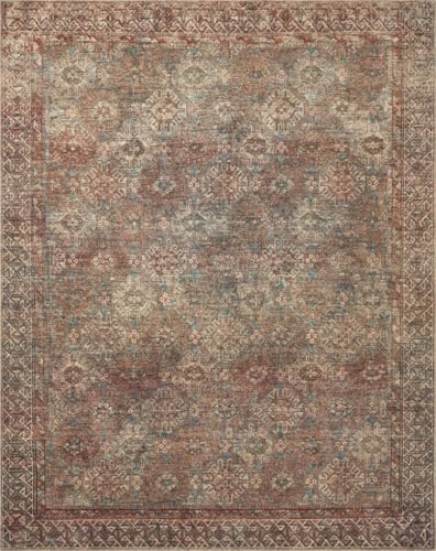 Loloi Amber Lewis Billie Aqua/Rust 6'-0" x 9'-0" Area Rug - color: Aqua / Rust, size: 9' x 6' (Rectangular)