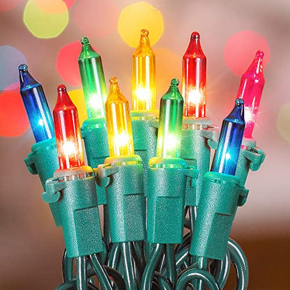 Multicolor Christmas Mini Lights, 23FT 100 Count Green Wire - color: Multicolor